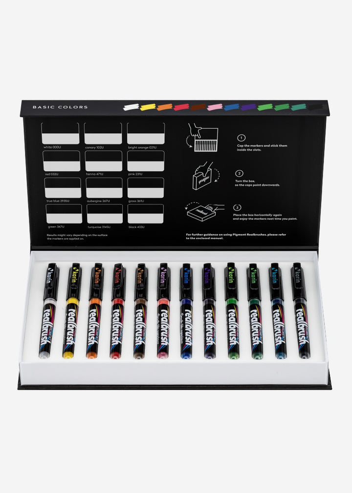 Karin Realbrush Pigment - Basic Colors  - Set 12 colores