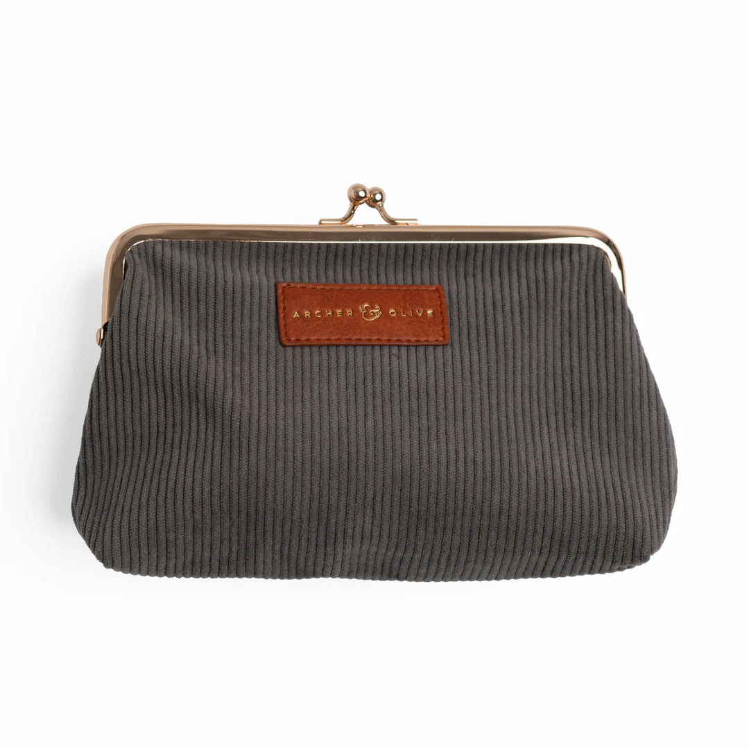 Quiet Corners Kiss-Lock Pouch Grey