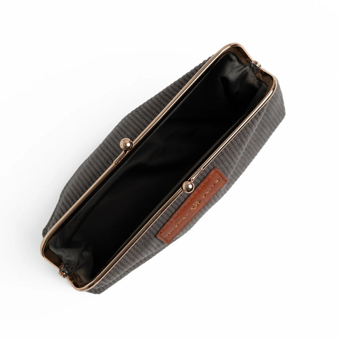 Quiet Corners Kiss-Lock Pouch Grey