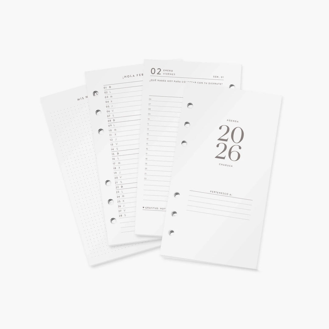 Agenda Anillas A6 - Pink - Diario 2026