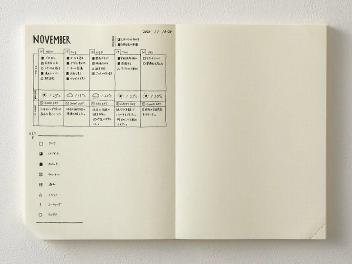 MD Notebook Journal- 1 day 1 page  -A5 - Dot Grid