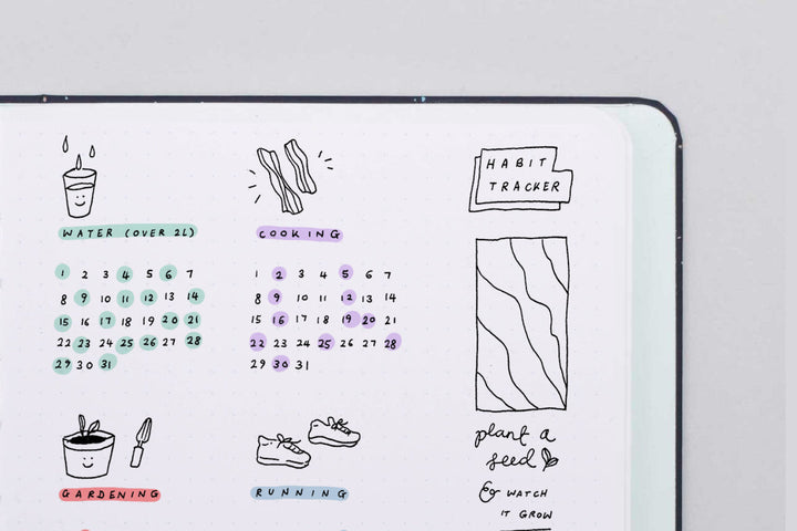 "Zestful Night" Dot Grid Notebook