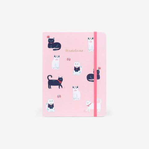 Cats Pink Dot Grid Notebook