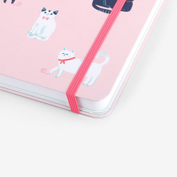 Cats Pink Dot Grid Notebook