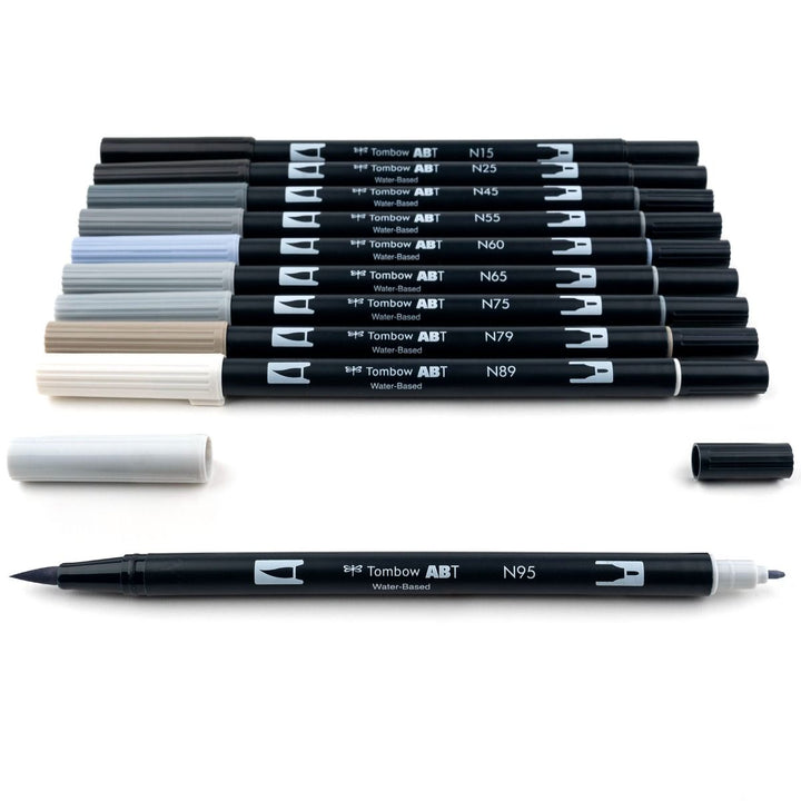 Set 10 Dual Brush - Grayscale