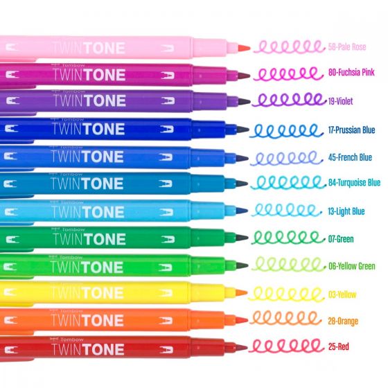 TwinTone Marker - Set 12 - Rainbow